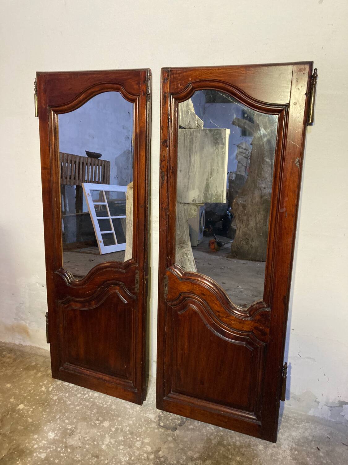 Pair of old mirror doors