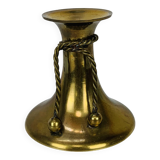 Vintage gold brass knot candle holder