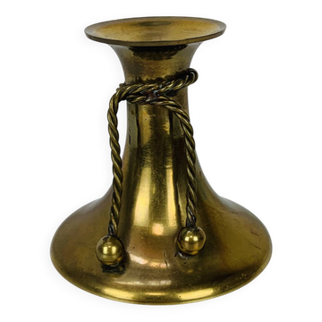 Vintage gold brass knot candle holder