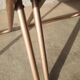 Pair of folding chairs in vintage red moumoute