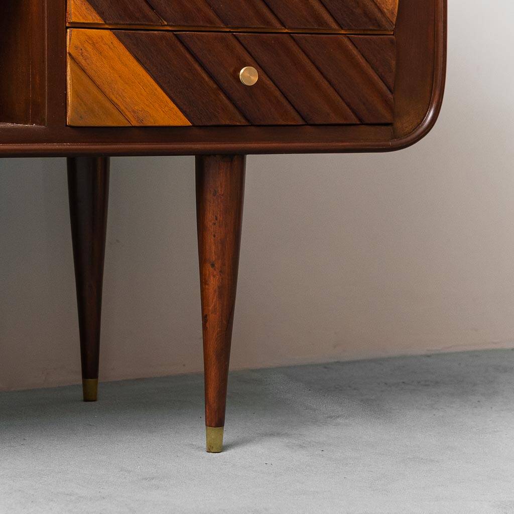 SIDEBOARD VINTAGE IN LEGNO CON DETTAGLI IN OTTONE ANNI ’60 MODERNARIATO