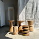 Side table, end of sofa in natural mango monoxyl conical tray H:50cm