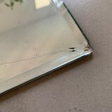 Antique beveled stitched mirror 38x54cm