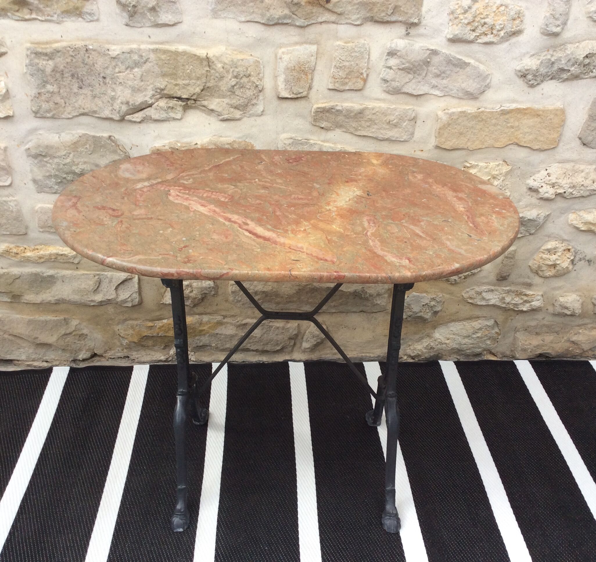 Marble oval bistro table