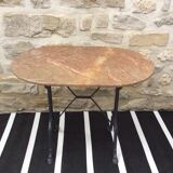 Marble oval bistro table