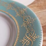 Six plates of vintage Badonviller earthenware with gold frieze