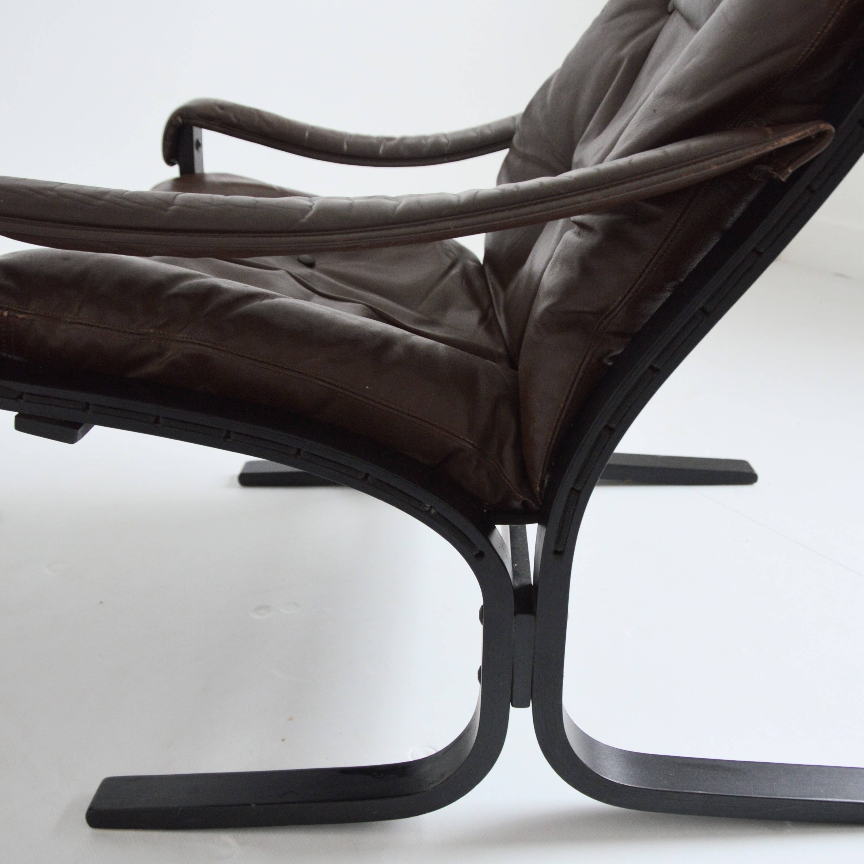 Siesta armchair with its ottoman by Ingmar Relling for Westnofa 1960s