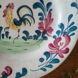Ancienne Assiette en Faïence Creil et Montereau "Labrador" Décor au Coq