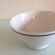 White bowl with blue border of the faienceries of Sarreguemines