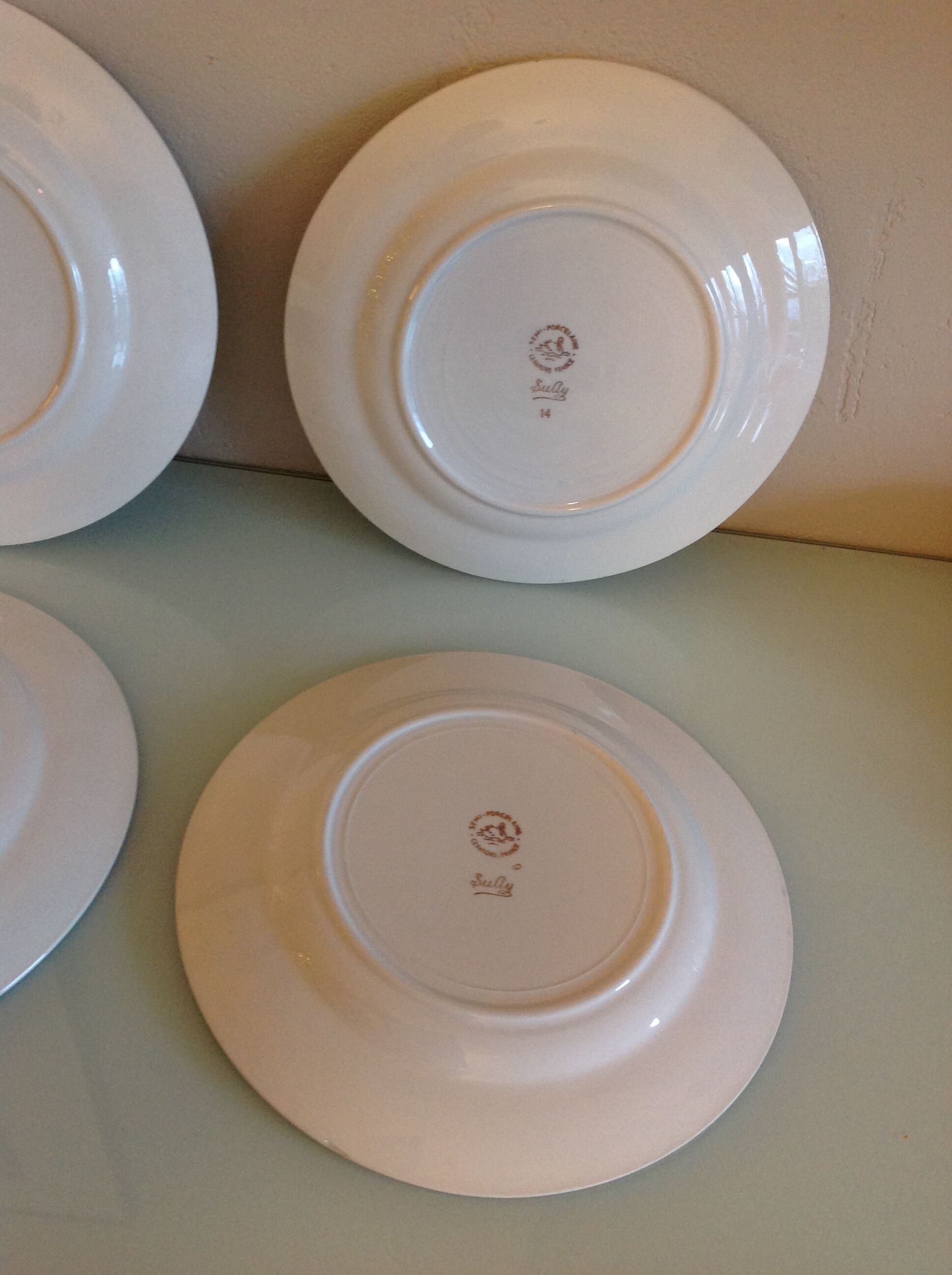 Six flat plates decor Sully by Ceranord/ vintage 50/60s