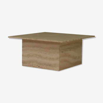 Square travertine coffee table, Italy 1970