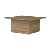 Square travertine coffee table, Italy 1970