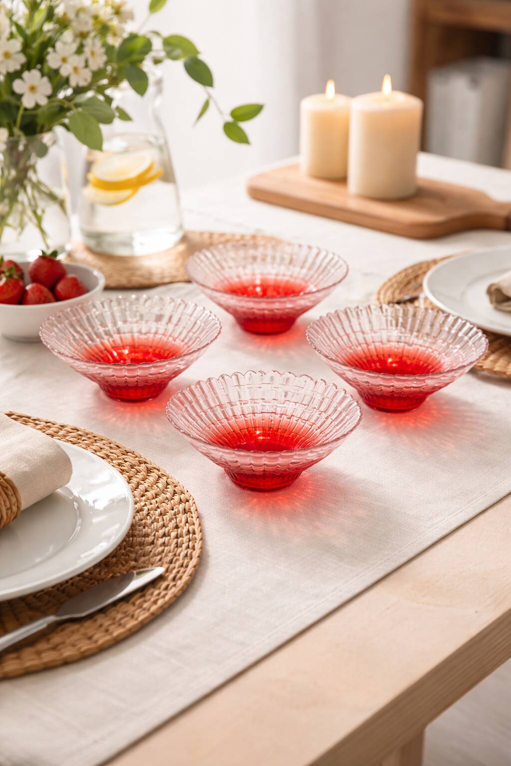 Set of 4 vintage glass bowls
