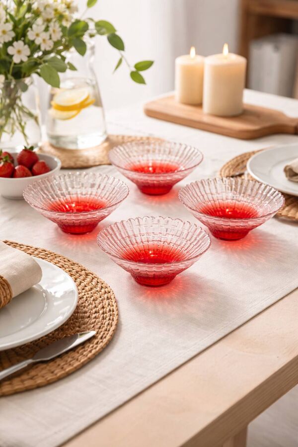 Lot de 4 coupelles vintage en verre