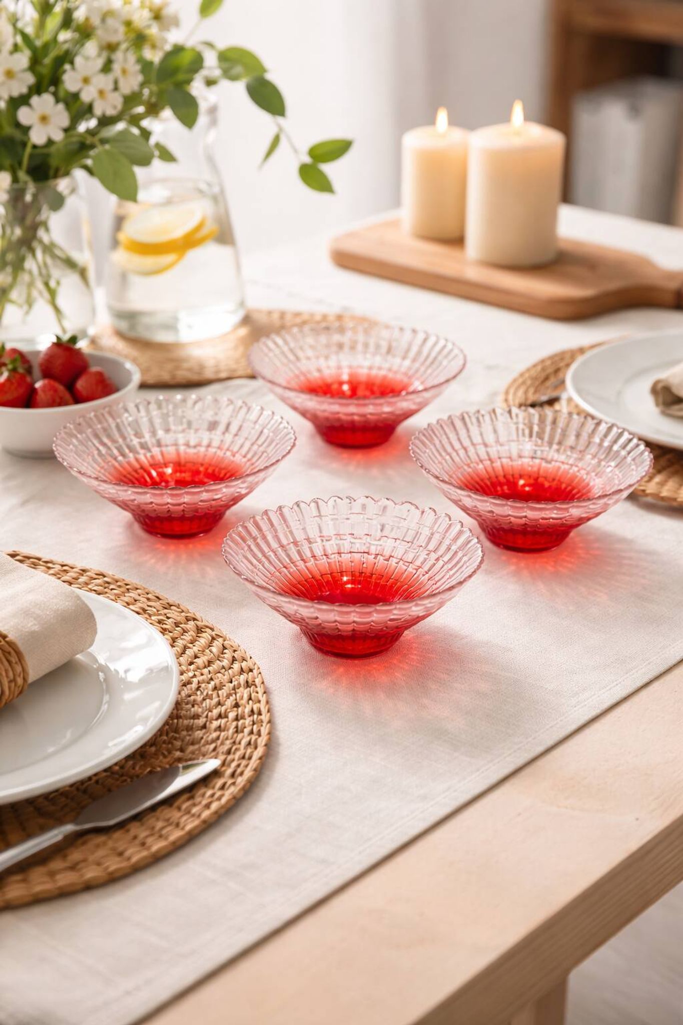 Set of 4 vintage glass bowls