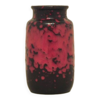 vase vintage noir et rouge tacheté d’Allemagne de l’Ouest Scheurich
