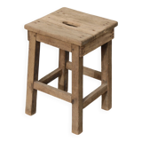 Vintage workshop stool in solid wood – sandblasted