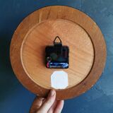 Vintage formica clock round silent wall clock "Bayard golden black"