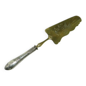 Serveur à gâteau, Art Nouveau, laiton doré, argent, France, début du XXe siècle