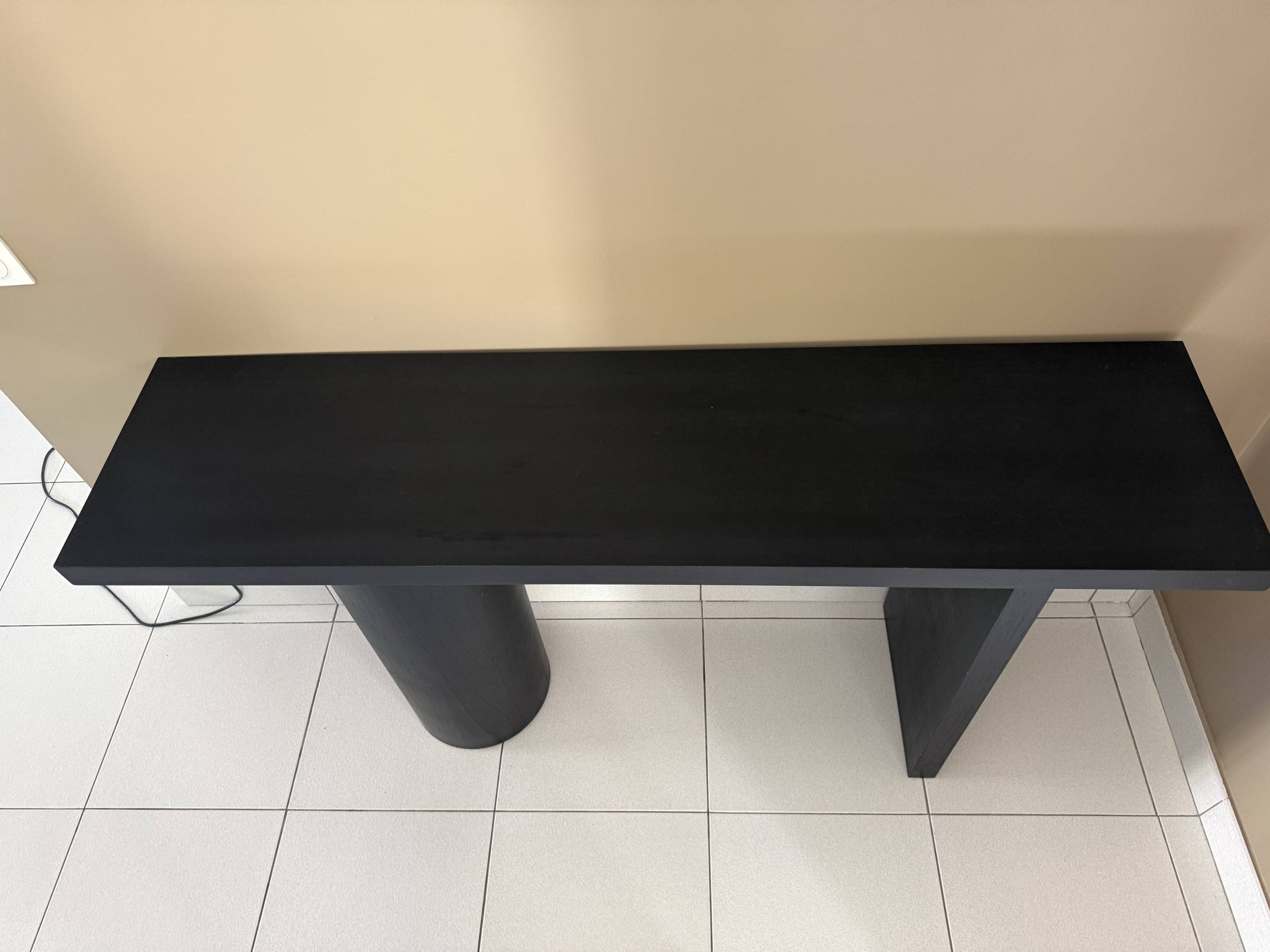 Console bois noir design