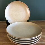 6 stoneware dessert plates from "Grés Village" in very good condition