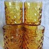 Set of 6 old Pernod amber glasses