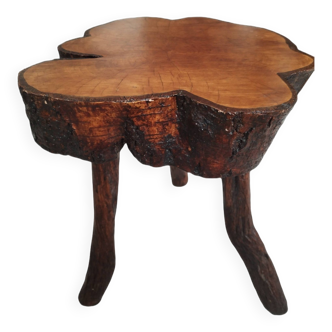 Vintage solid wood triopod stool