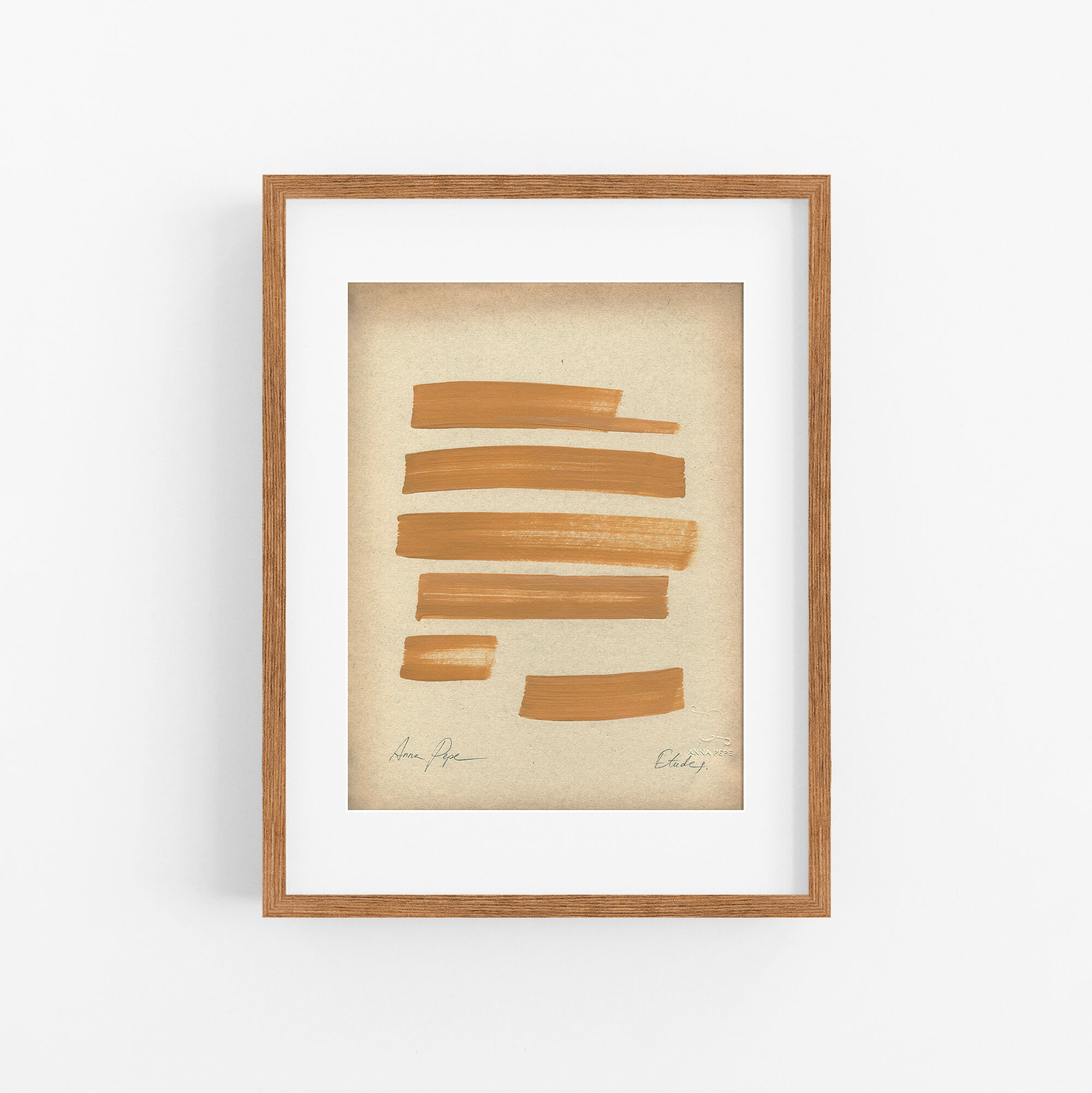 "Etudes" Original painting on vintage paper