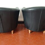 Fauteuil de cuir noir véritable