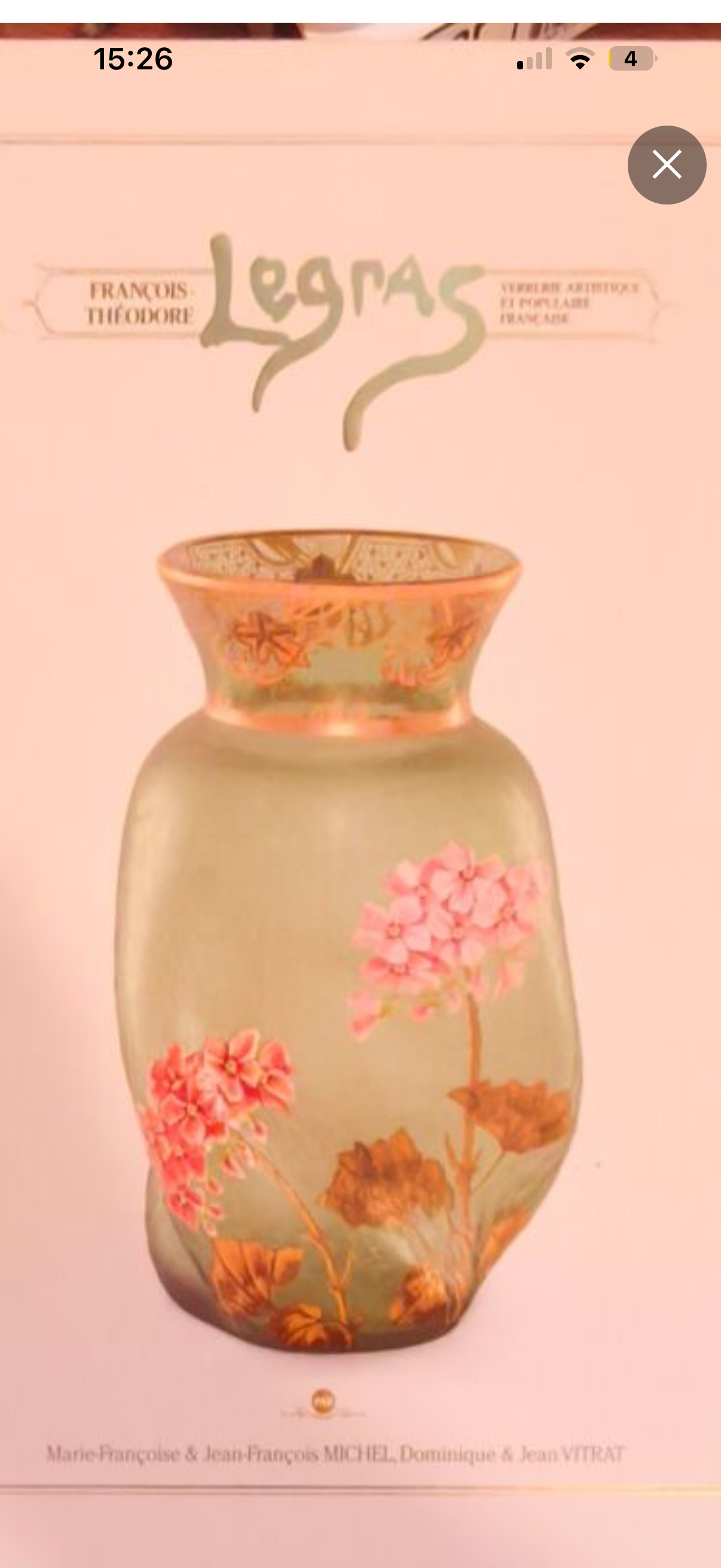 Magnificent Legras Art Nouveau vase from 1900 in frosted enamelled glass.