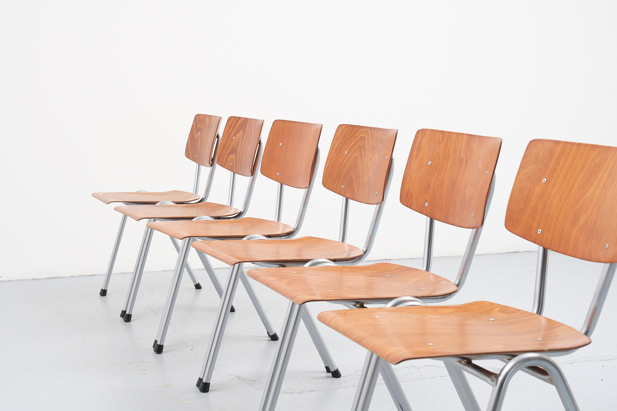 Vintage chair eromes oak chrome