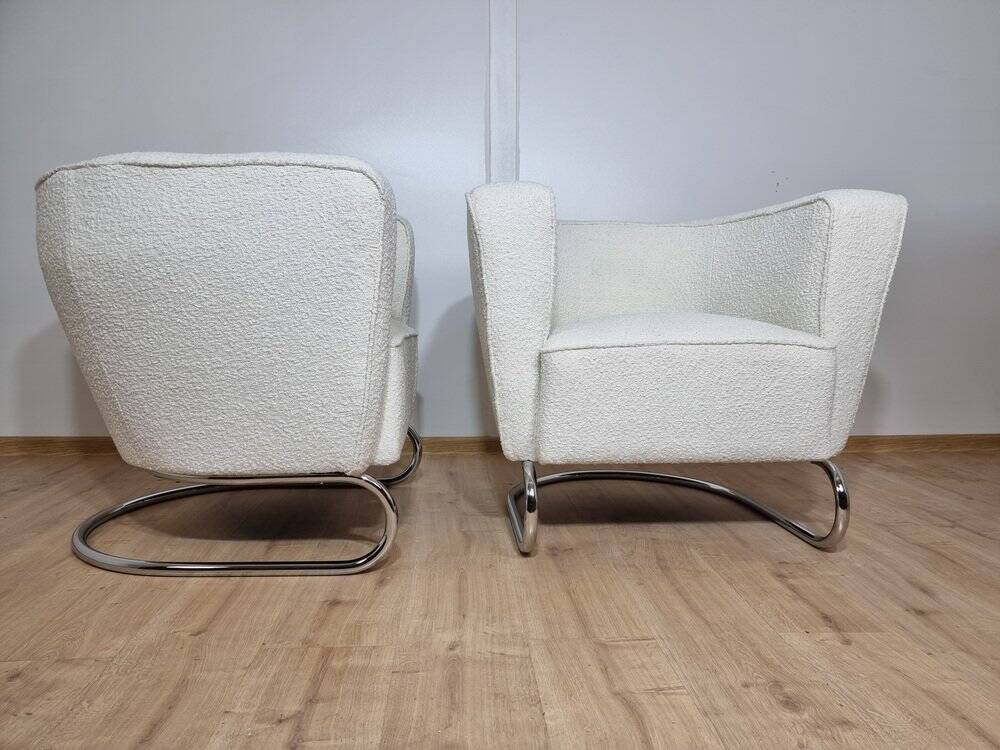 Fauteuils Chromés par Jindrich Halabala, Set de 2