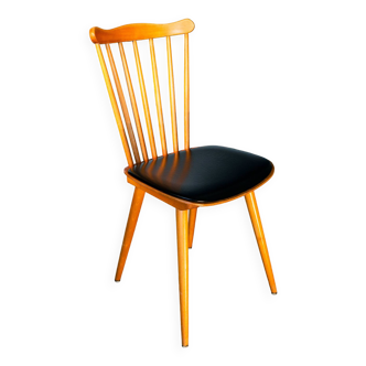 Baumann Model Menuet chair, black and beech finish, 1968