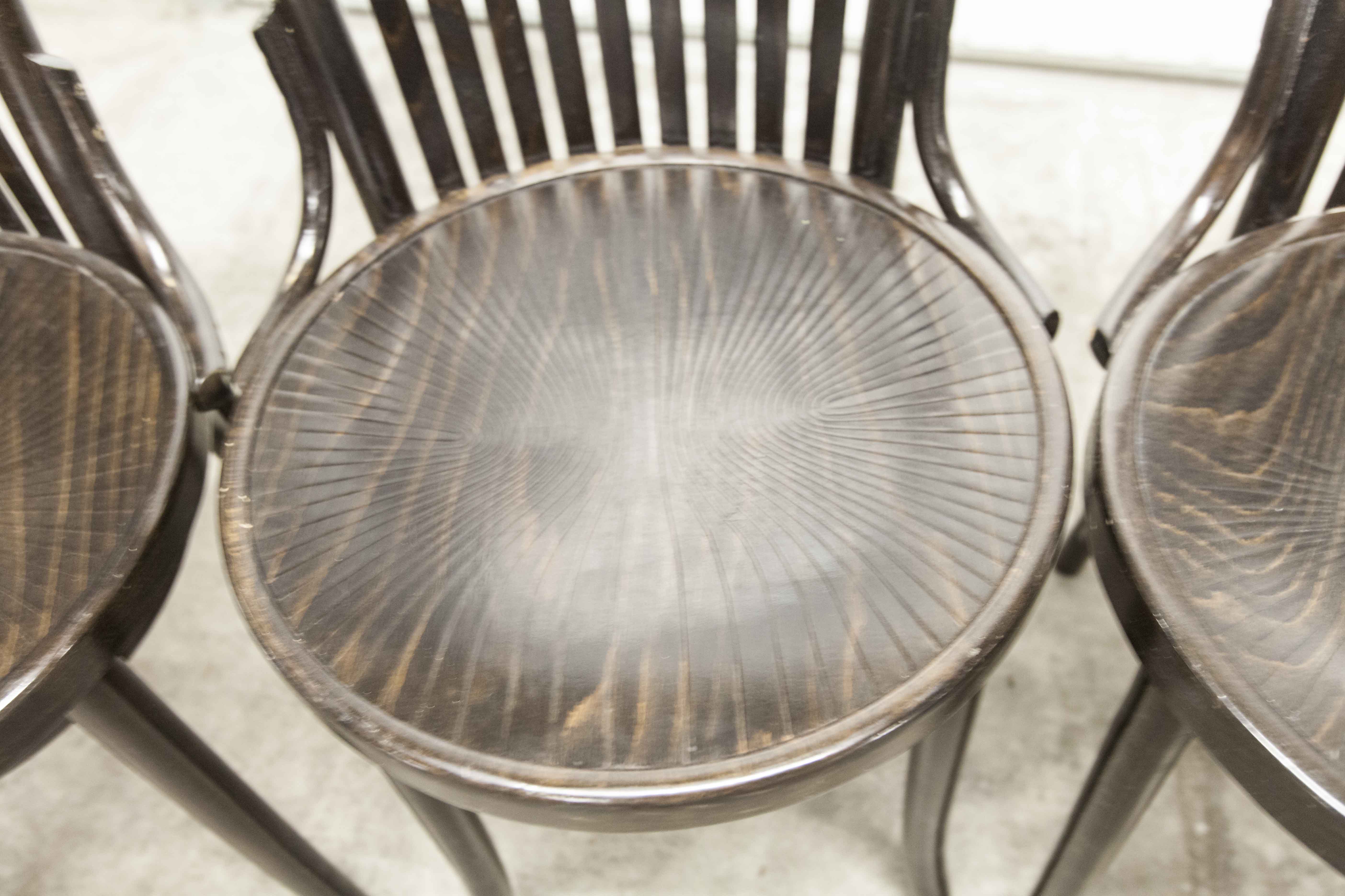 Set of 6 chairs Bistrot Baumann ref 22 curved wood