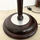 Mazda Art Deco floor lamp (1940s) – Stained wooden stem & frosted glass shade