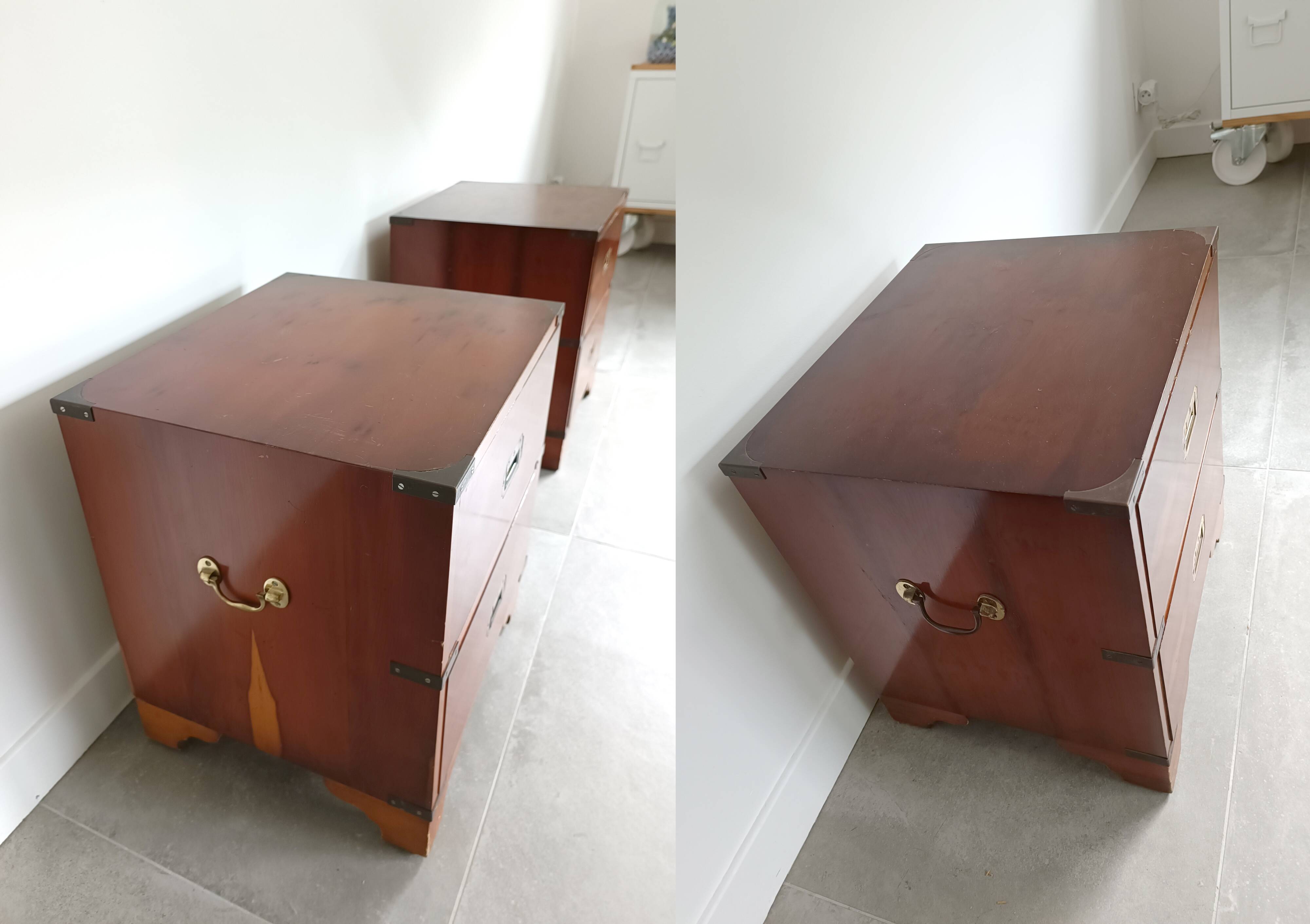 2 Tables de chevet dites de Marine 1970/80