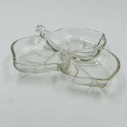 Vintage glass leaf dish