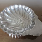 Set of 2 dishes shell christofle floret France in silver metal