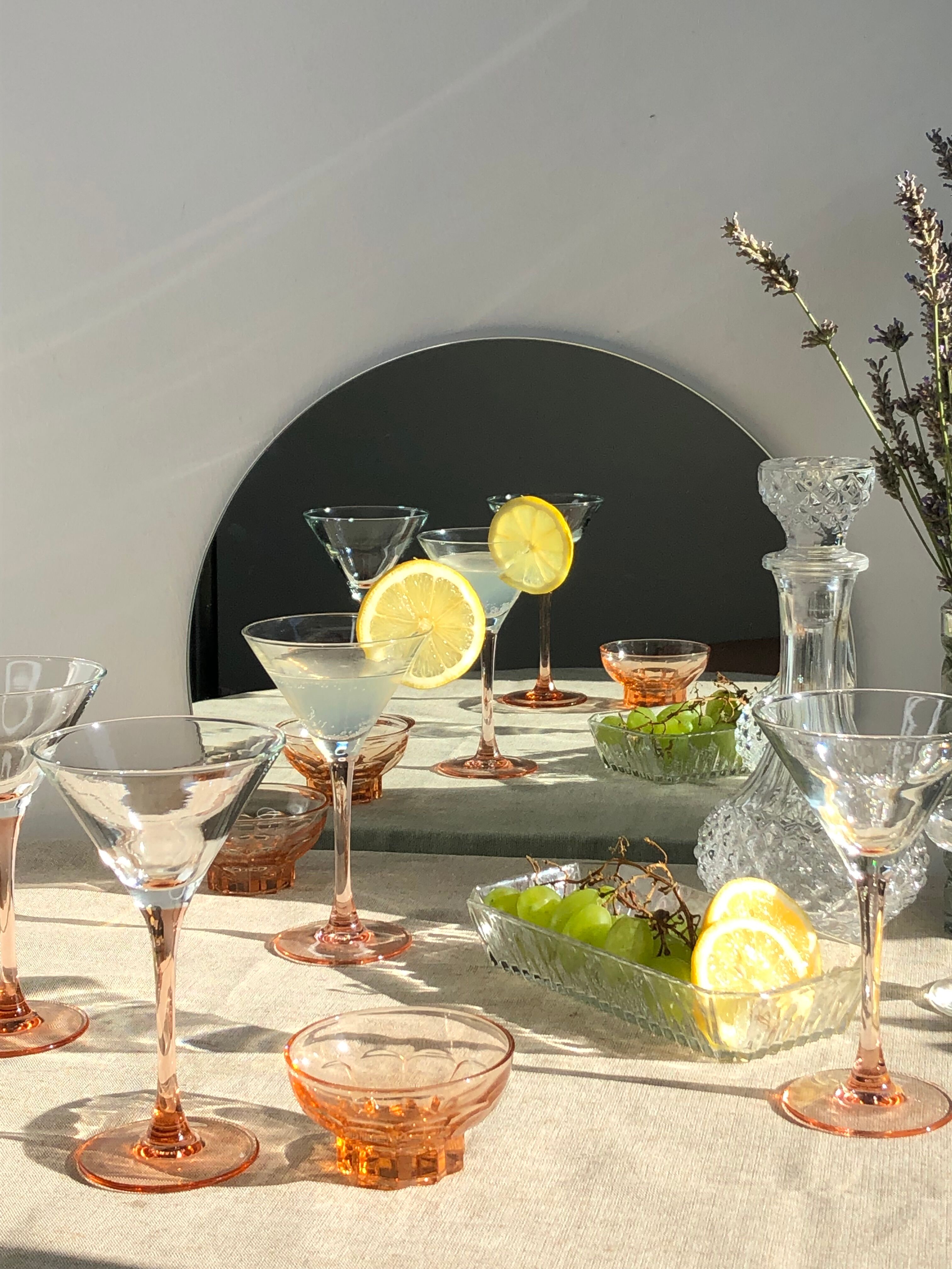 Set of 8  Luminarc Rosaline cocktail glasses