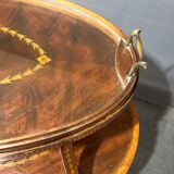 Old-fashioned tea table, 1920 in marquetry