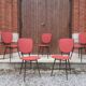 Lot de chaises vinyle rouge