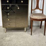 Commode italienne en verre miroir vintage 1960