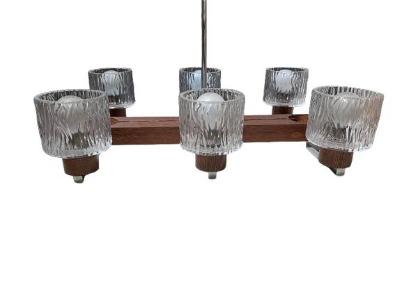 Art Deco light fixture composed of six lights