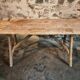 Antique French dressing table or writing desk in chestnut and poplar wood, circa 1900