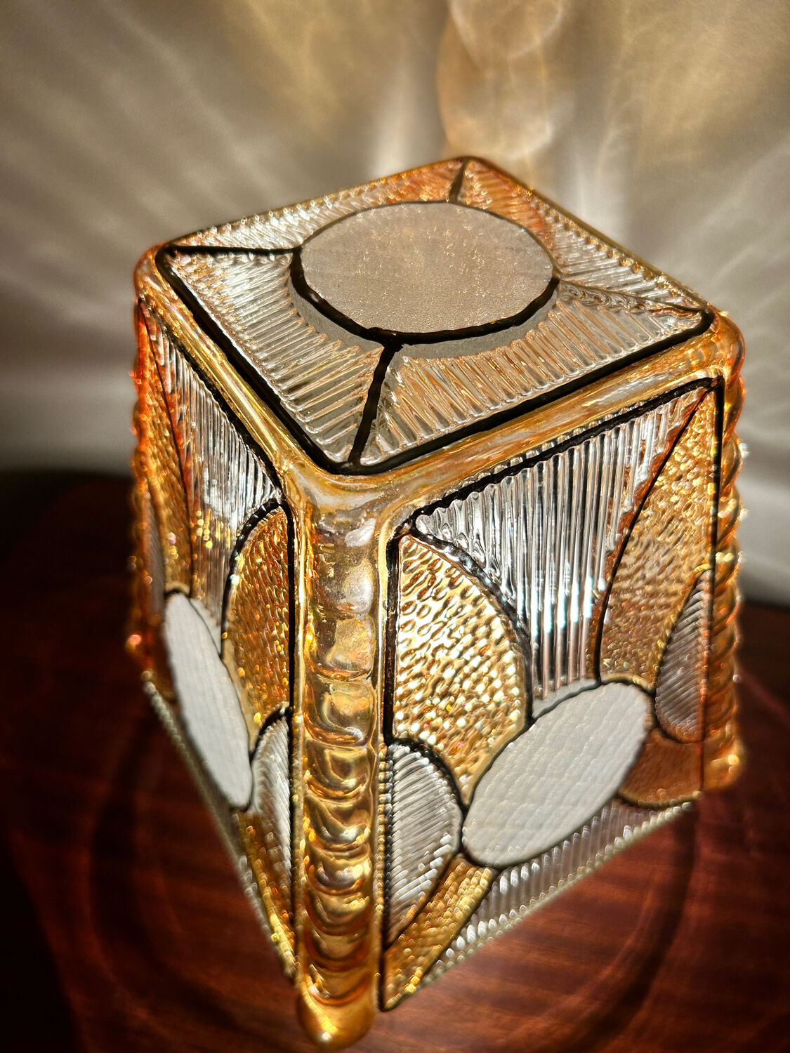 Globe glass chandelier or lamp 60s