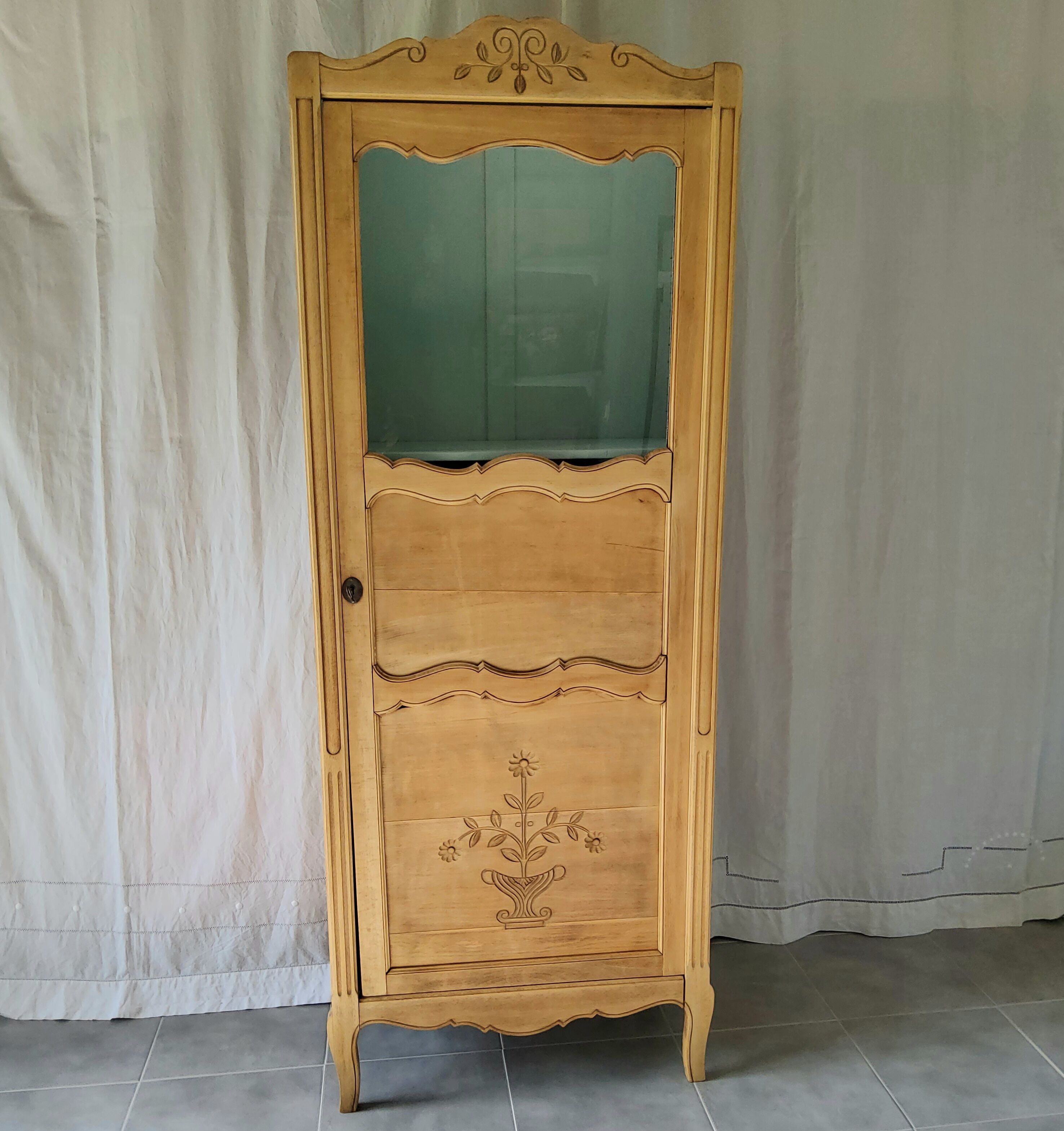 Carved and glazed wardrobe