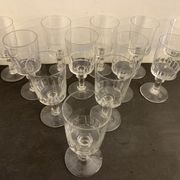 12 antique blown stemmed glasses, Mirabeau model of Baccarat