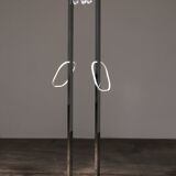 Italian Design Coat rack with white marble base and chrome uprights, 1970