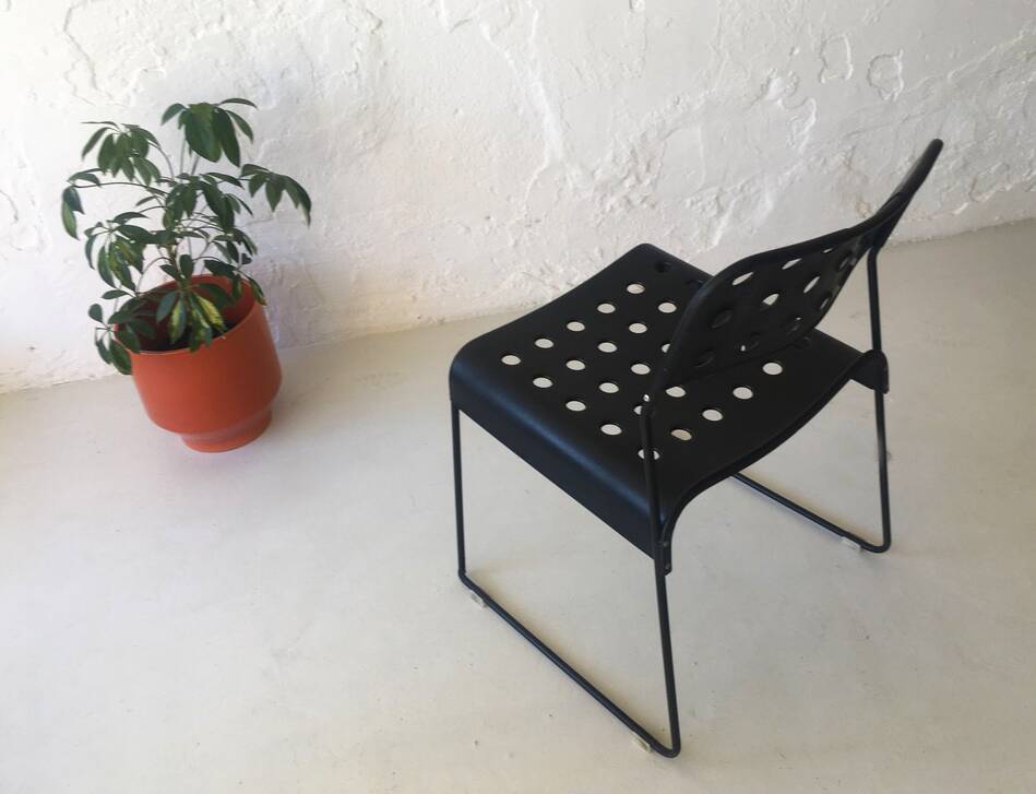 Black metal chair Italy 1970s