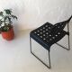 Black metal chair Italy 1970s